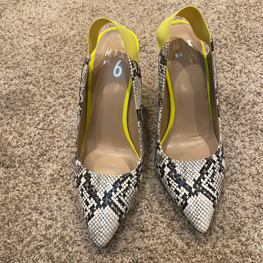Mix No. 6 snake skin sling back heel